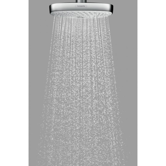 Верхний душ 9 л/мин с потолочным подсоединением Hansgrohe 300 2jet EcoSmart 26608000, хром - 2