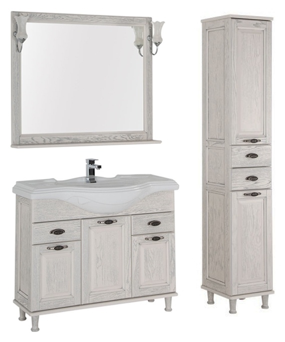 Шкаф-пенал Aquanet Тесса 35 жасмин, серебро 185811 - 1