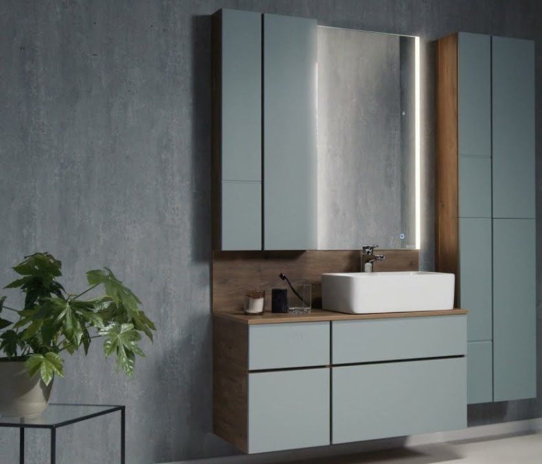 Тумба с раковиной Mila 50 и столешницей Aquaton Мишель 80 светлое дерево-голубой 1A2568K3MIDR0 - 3