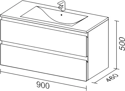 Тумба с раковиной Sanvit Авеню-2 90 белый глянец - 3