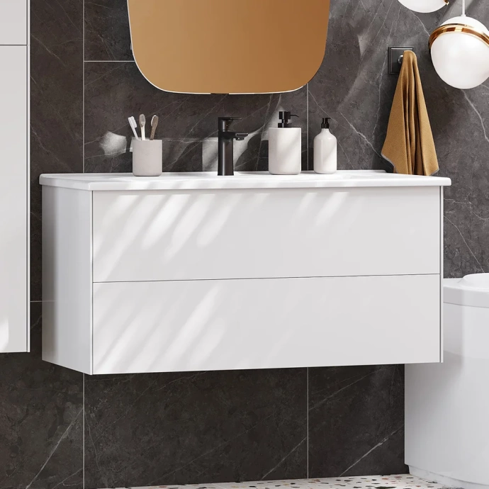 Комплект мебели Aquaton Сохо 100 белый глянцевый - 1