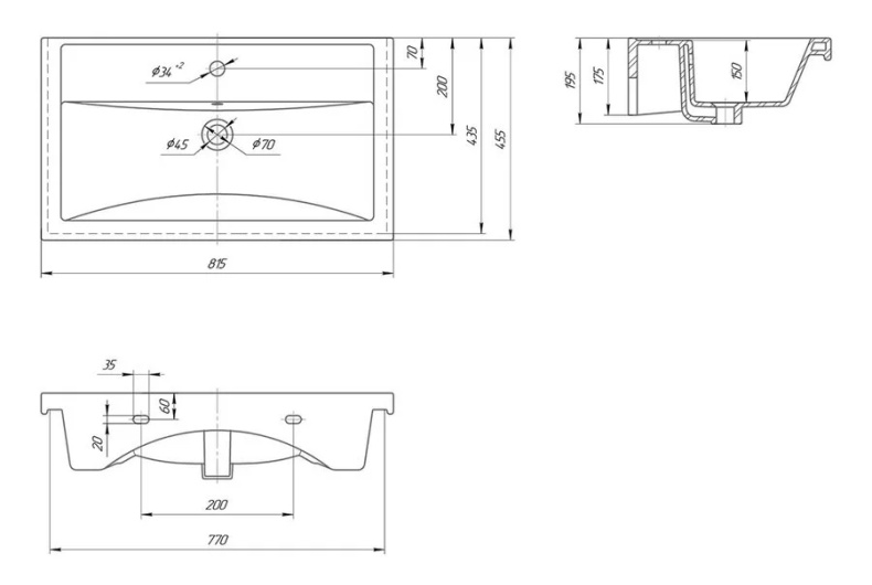 Комплект мебели для ванной Монте 80 (Благородный Бежевый)	 1079101 - 9