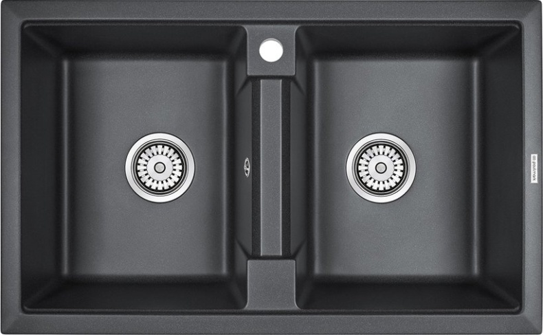 Мойка кухонная Paulmark Zwilling 81 черный матовый PM238150-BL - 0