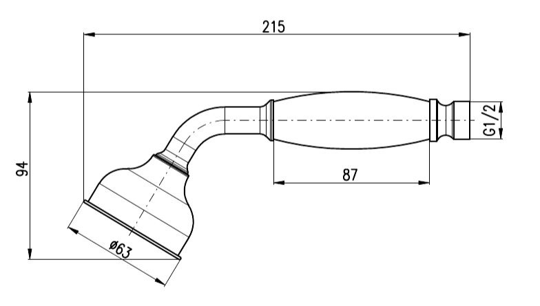Душевая лейка Rav Slezak черный матовый KS0017C - 1