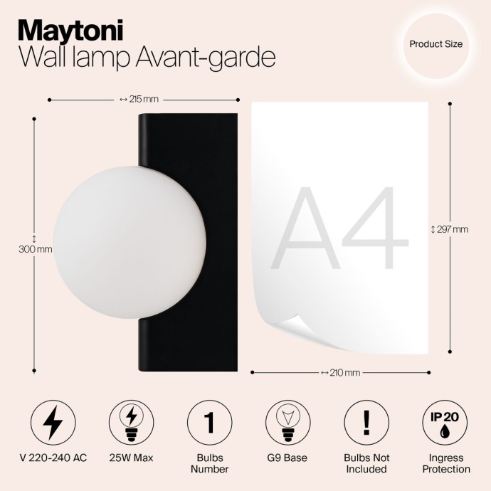 Бра Maytoni Avant-garde MOD324WL-01B - 1