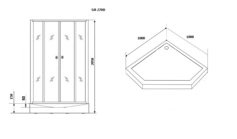 Душевая кабина Grossman GR270D 100х100 - 6