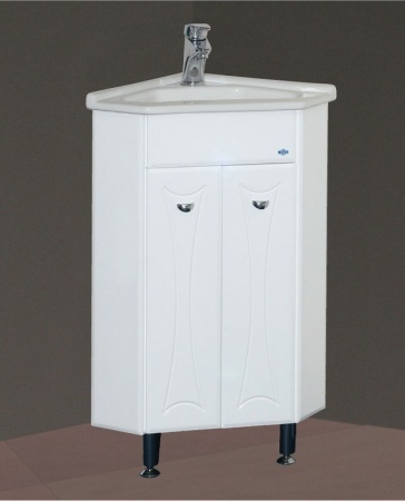 Тумба с раковиной Misty Лотос 40 белая глянцевая СО000004008 - 1