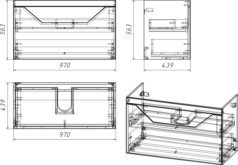Тумба для комплекта Бриклаер Брайтон 100 подвесная, белая матовая, дуб кера 4627125415760 - 5