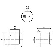 Крючок Villeroy&Boch Elements-Striking TVA15201100061 Хром A50A35900 - 1