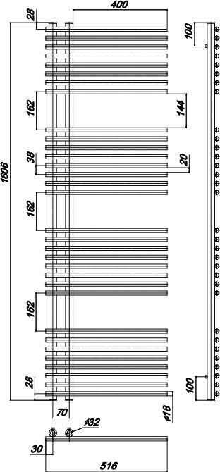 Полотенцесушитель Водяной Style 500 x 1600_W (м/о 70 мм) X04000083674 - 3