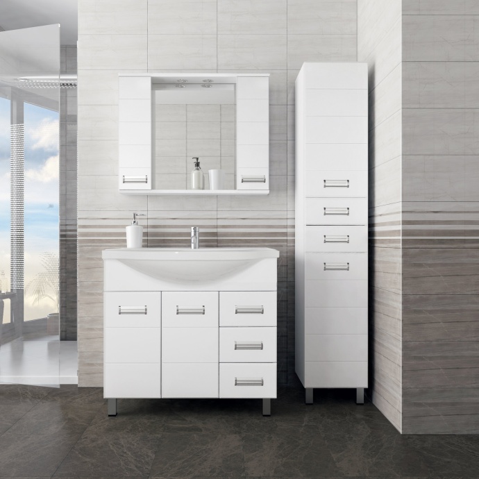 Тумба для комплекта Style Line Ирис 100 белая ЛС-00000178 - 4