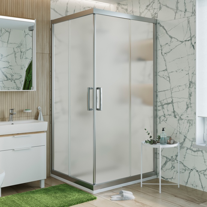Душевой уголок STWORKI Дублин DE019SC9595200 95x95 см профиль хром матовый, стекло матовое 3GW102TTKK000 - 0