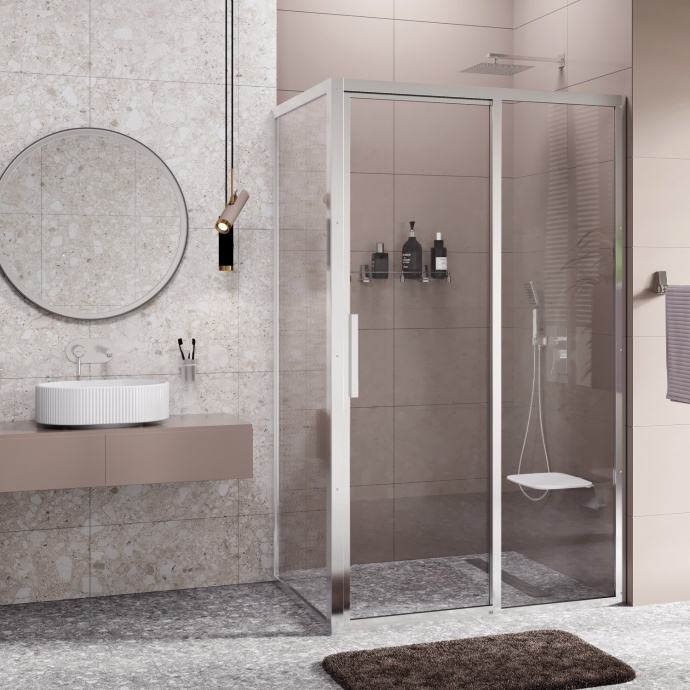 Душевой уголок Wasserkraft Lopau 120x90 R профиль хром стекло прозрачное 32S07R - 1