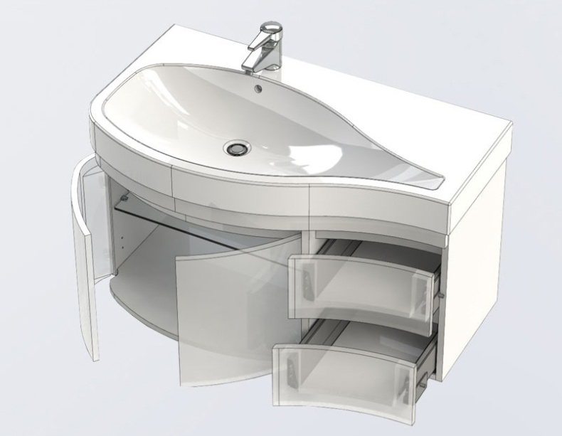 Тумба с раковиной Aquanet Сопрано 2-95  белая L 169631 - 10