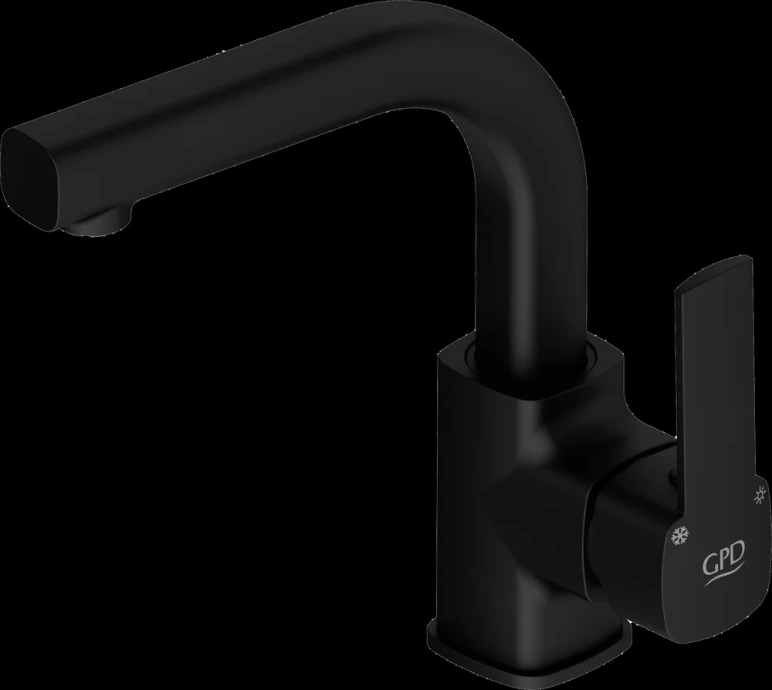 Смеситель для раковины GPD Pedra черный матовый MTL160-S - 0