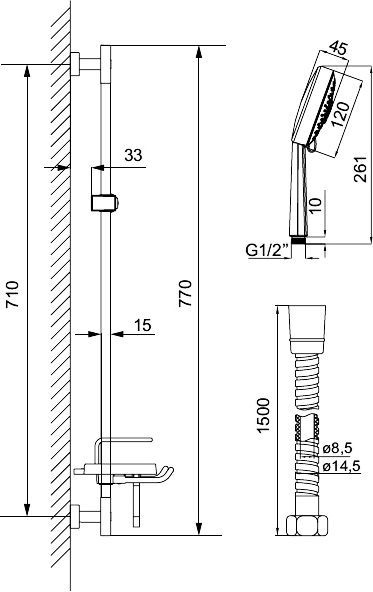 Душевой гарнитур Iddis   TSH1601 - 2