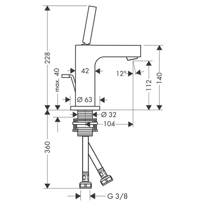 39010000 AX Citterio смеситель для раковины - 1