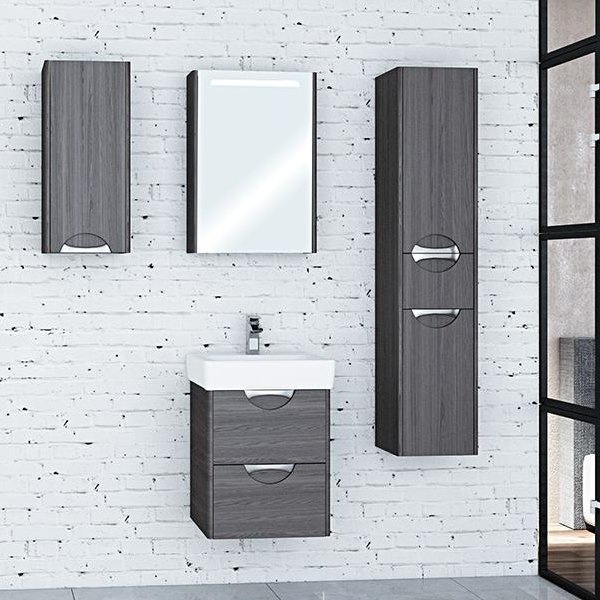 Зеркало-шкаф Aquaton Сильва 50 с подсветкой темное дерево 1A215502SIW5L - 3