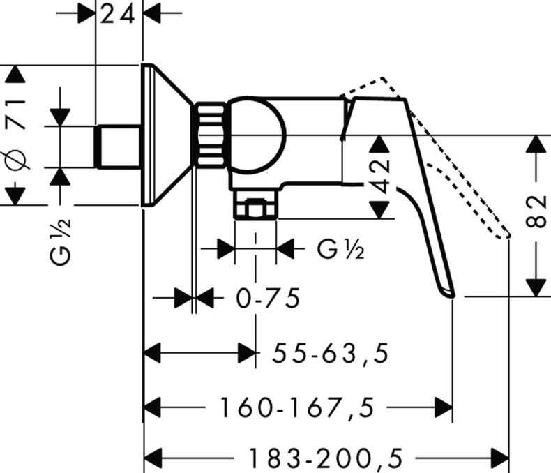 Смеситель Hansgrohe Focus E2 31960000 для душа - 5