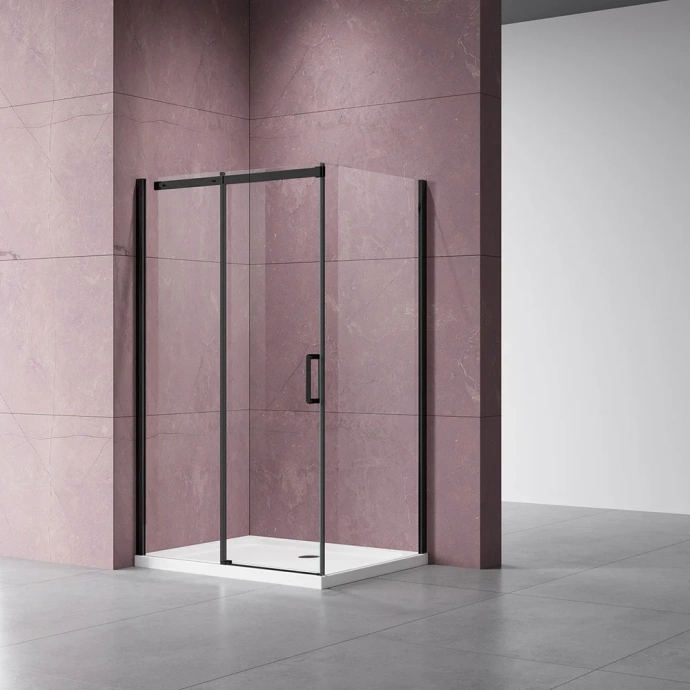 Душевой уголок Vincea Dice 130х100 профиль черный стекло прозрачное VSR-4D1013CLB - 1