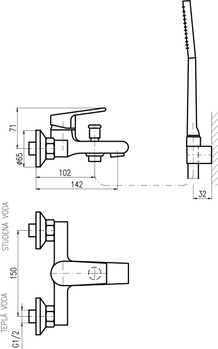Смеситель для ванны Rav Slezak Colorado хром  CO154.5/1 - 1