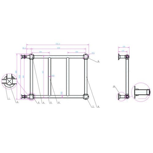 Полотенцесушитель водяной Boheme Palazzo золото глянцевое 712 - 1