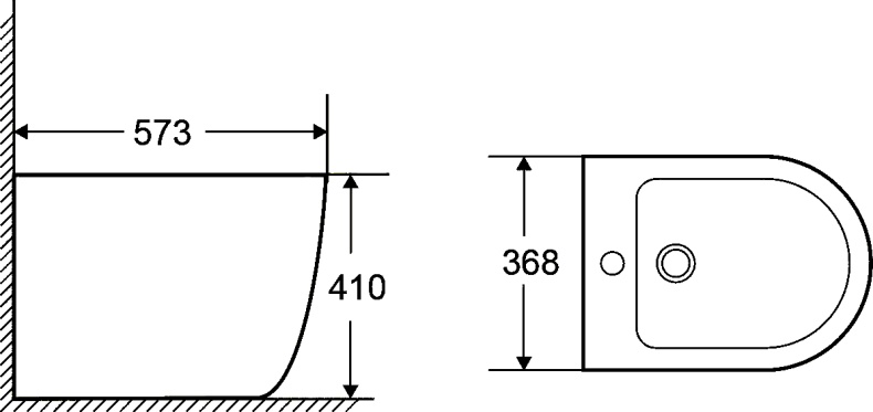 Биде напольное Weltwasser WW MERZBACH 003 MT-BL матовый черный  10000006095 - 1