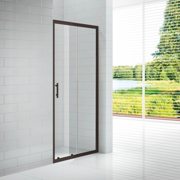 Душевая дверь в нишу Cezares Eco O-BF-1-120-C-NERO стекло прозрачное ECO-O-BF-1-120-C-NERO - 0