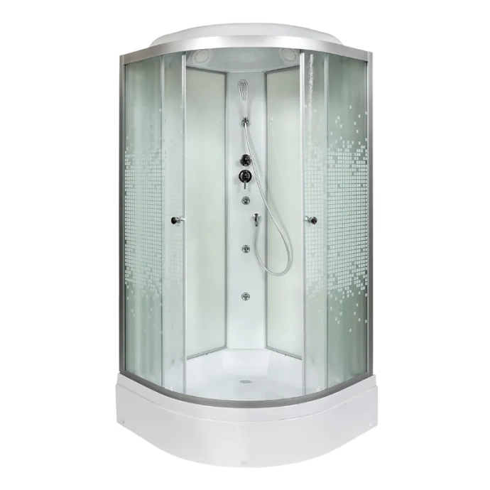 Душевая кабина Deto L 80х80 с гидромассажем, хром  L780GM - 0
