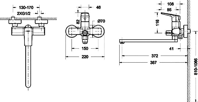 Смеситель Bravat Real F6121179CP-01L универсальный - 1