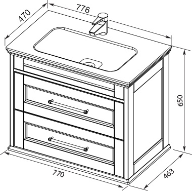 Тумба с раковиной Aquanet Бостон 80 ясень 00206551 - 14