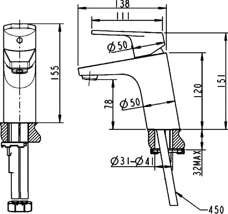Смеситель Bravat Line F15299C-1 для раковины - 5
