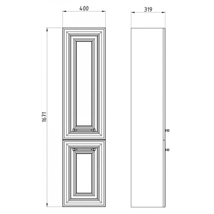 Шкаф-колонна ASB-Woodline Валенца 40 слоновая кость 11930 СК - 5
