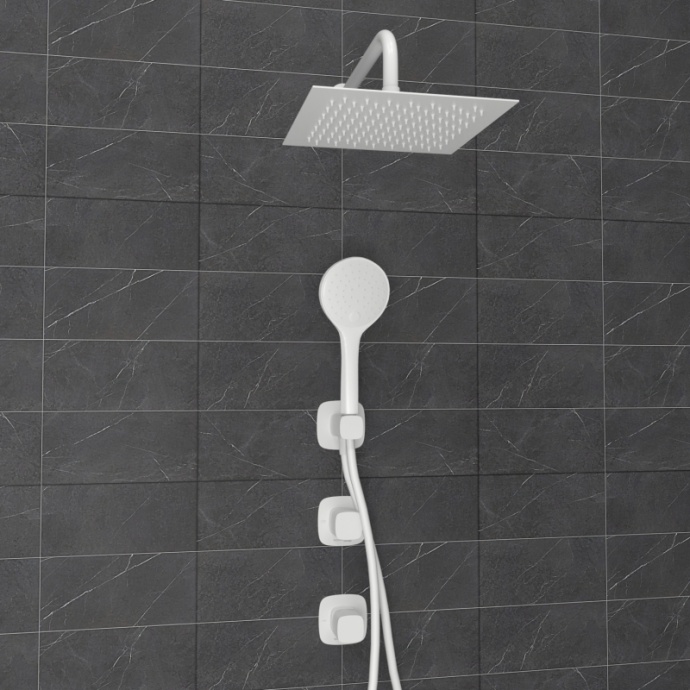 A9551.266.146.254.328.156.155  Встраиваемый комплект для душа с верхней душевой насадкой и лейкой - 1