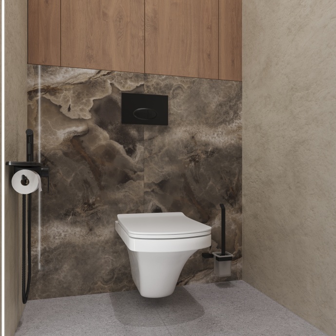 Комплект Унитаз подвесной STWORKI Хальмстад SETK2804-0606-001-1-6000 с микролифтом + Система инсталляции для унитазов STWORKI 510162 с кнопкой смыва 230824 белой 561106 - 1