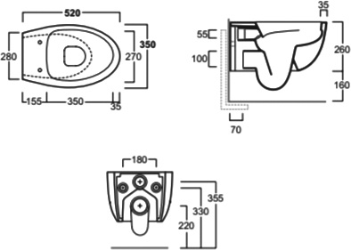 Подвесной унитаз Simas Bormio BR18bi - 4