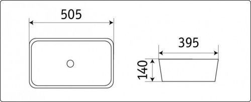 Раковина накладная CeramaLux N 50.5 см белый матовый  78104MW - 2
