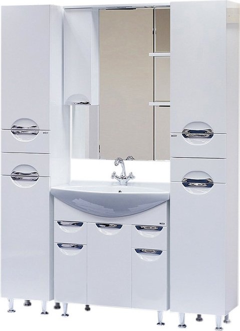 Тумба с раковиной Misty Орхидея 75 белая эмаль - 2