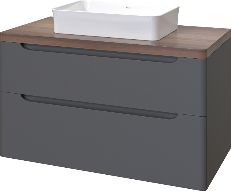 Тумба с раковиной STWORKI Берген 100 серая с темной столешницей, Bocchi Sottile 1476-001-012 566878 - 7