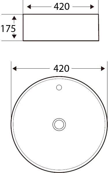 Раковина накладная Esbano Topaz 42 белый  ESRNTOPA - 2