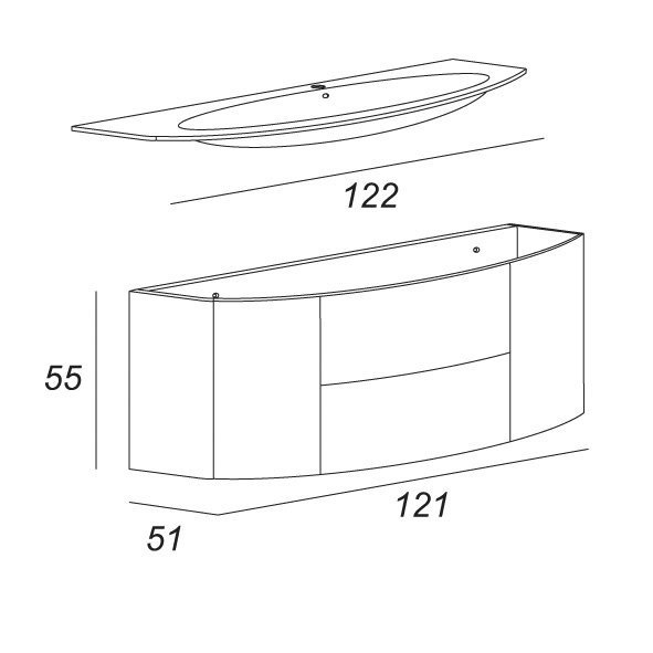 Тумба под раковину Cezares EDEN  54407 - 7