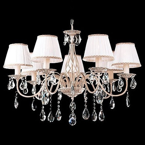 Подвесная люстра Eurosvet Amelia 3637/7 белый с золотом/прозрачный хрусталь Strotskis - 0
