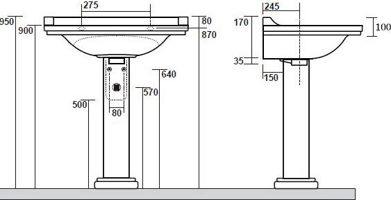 Раковина Kerasan Waldorf 4141 4141K1 - 11