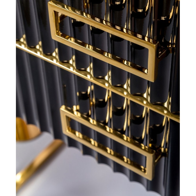 Тумба под раковину моноблок Boheme Armadi Art Monaco 80 черный глянец - золото 866-080-BG - 2