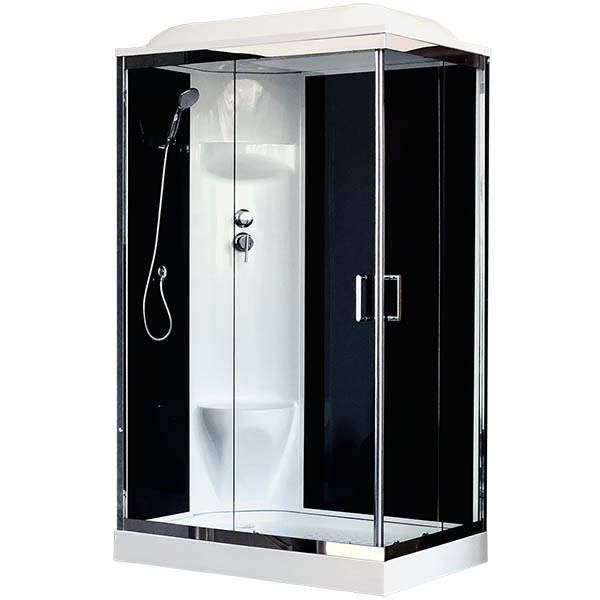 Душевая кабина Royal Bath HP 120х80 L профиль хром стекло прозрачное задняя стенка черная  RB8120HP6-BT-CH-L - 0