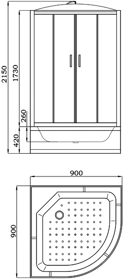 Душевая кабина Parly Classic 90х90 белая стекло матовое EB921 - 2