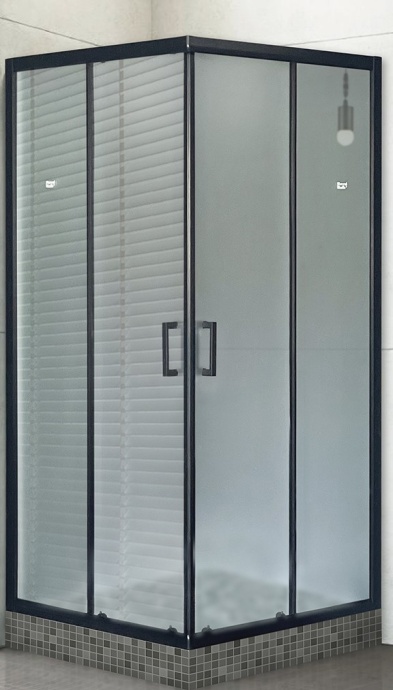Душевой уголок Royal Bath HPD 95x95 профиль черный стекло матовое RB95HPD-C-BL - 0