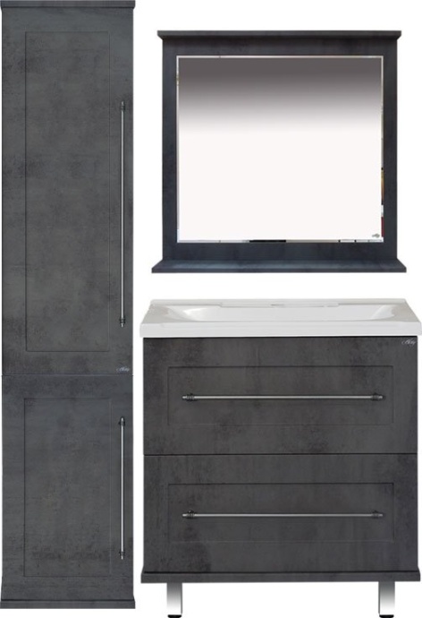 Мебель для ванной Misty Марта 80 темный бетон - 2