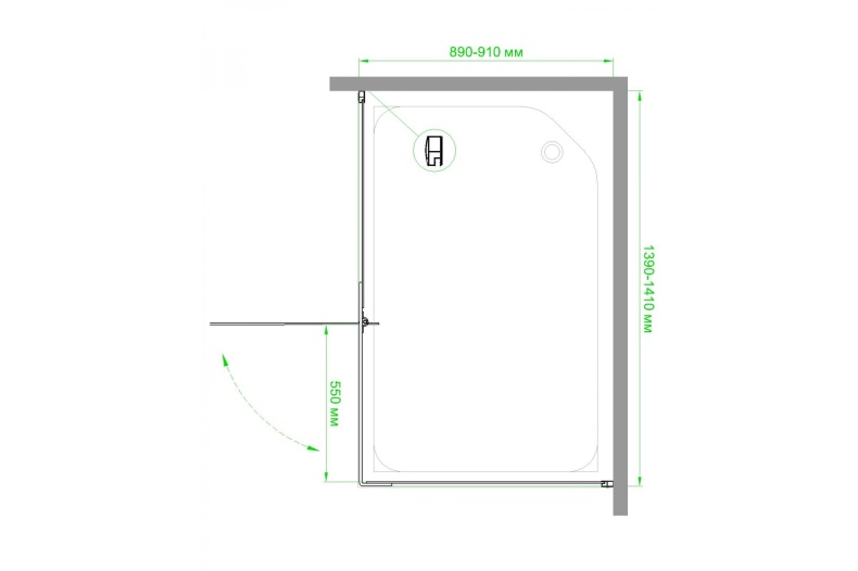 Душевой уголок Royal Bath HPV 140х90 с поддоном профиль черный стекло матовое RB9140HPV-C-BL - 4