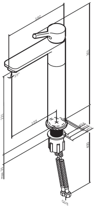 F85A92000 X-Joy, смеситель д/умывальника высокий, хром, шт. - 8
